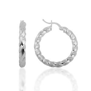 Argollas Entorchadas 1.5*60mm, Plata italiana 925