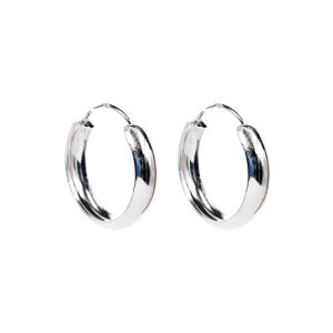 Argollas Lisas 4.7*22mm, Plata Italiana 925