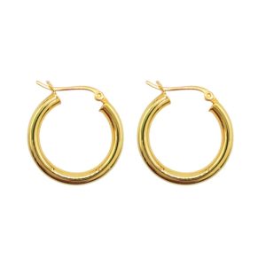 Argollas lisas 1.2*10mm, Plata dorada  Italiana 925