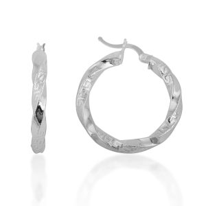 Argollas de Jeroglíficos 30mm*29mm, Plata Italiana 925