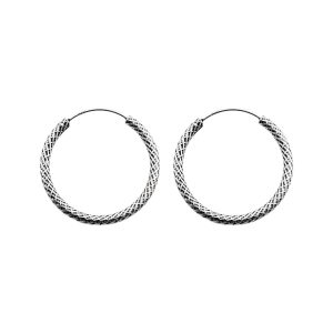 Argollas  Diamantadas 1.7*20mm, Plata Italiana 925