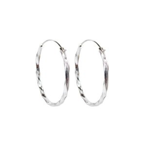 Argollas Entorchadas 30mm, Plata Italiana 925
