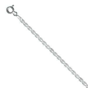 Cadena Valentino 050 Diamantado 45cms *2.25mm Plata Italiana 925