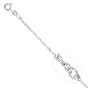 Cadena Singapur, Plata Italiana 925, 50cms*1.5mm
