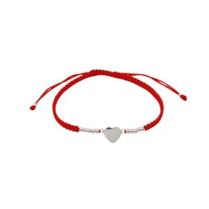 Pulsera de Corazón Ajustable Plata Italiana 925