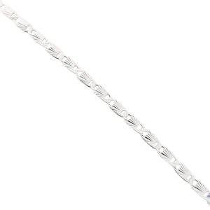 Pulsera Valentino 050 Diamantado, Plata Italiana 925 19cms*2.3mm