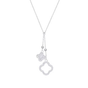 Gargantilla de Flores, 45cms, Plata Italiana 925