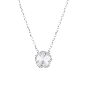 Gargantilla de Flor 11mm, Plata Italiana 925 42+3cms