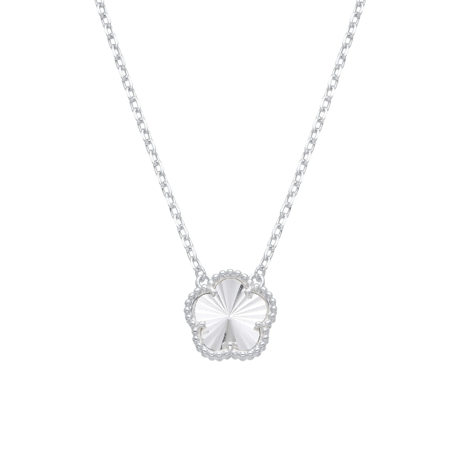 Gargantilla de Flor 11mm, Plata Italiana 925 42+3cms
