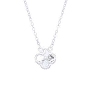Gargantilla de Flor 9.5mm, Plata Italiana 925  42+4cms