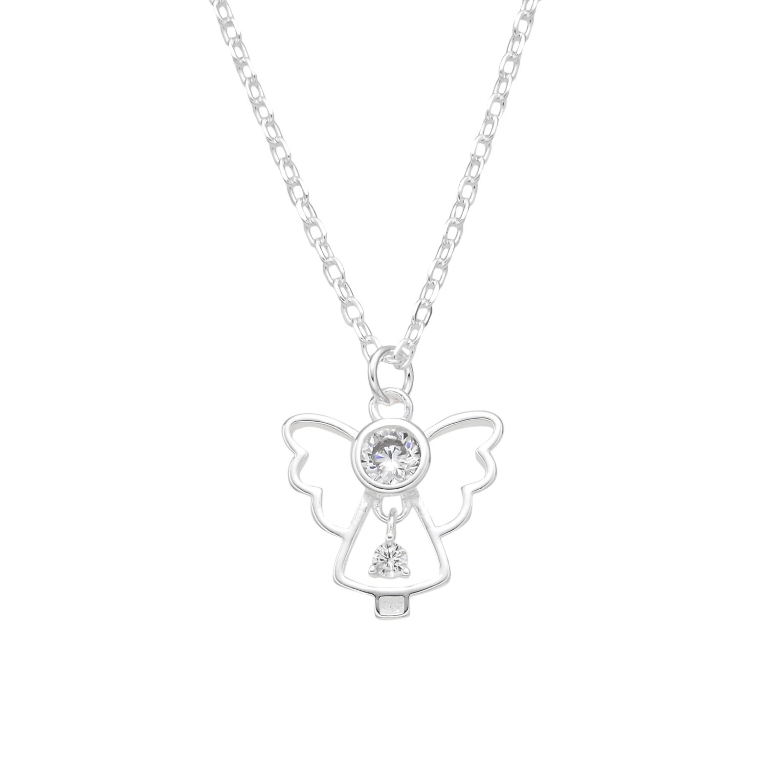Gargantilla de Ángel y Puntos de Luz, Plata Italiana 92542+3cms
