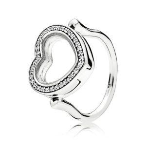 Anillo relicario de Corazón Plata Italiana 925 Antigua talla 6, 8