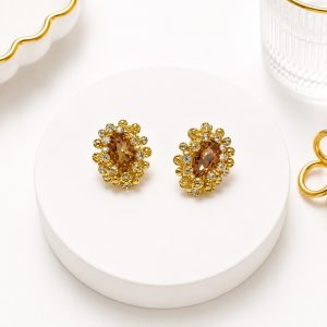 Zarcillos  de Oro Laminado Viennios  18k Cierre  de Omega