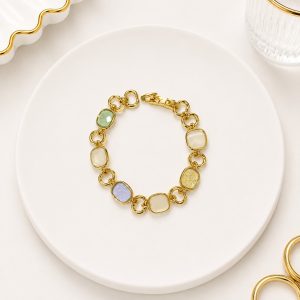 Pulsera con Circones Esmaltados Oro Laminado 18k